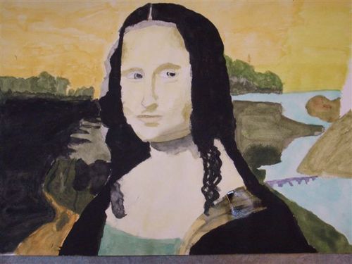 Frühling 2008 – Mona Lisa: Portrait ausgewählt und in Aquarelltechnik gemalt von Marco Keller, A2a.
